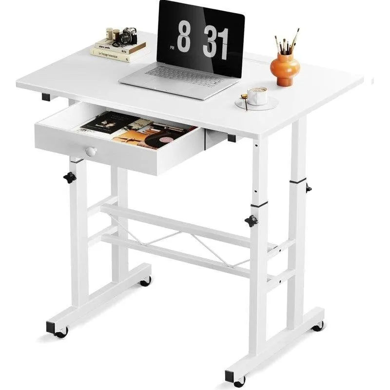 Scrivania GTPLAYER Elevabile 80x50 con Cassetti Ruote