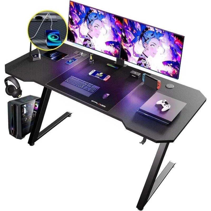 Tavolo GTPLAYER Gaming 120x60 Enchufe USB LED