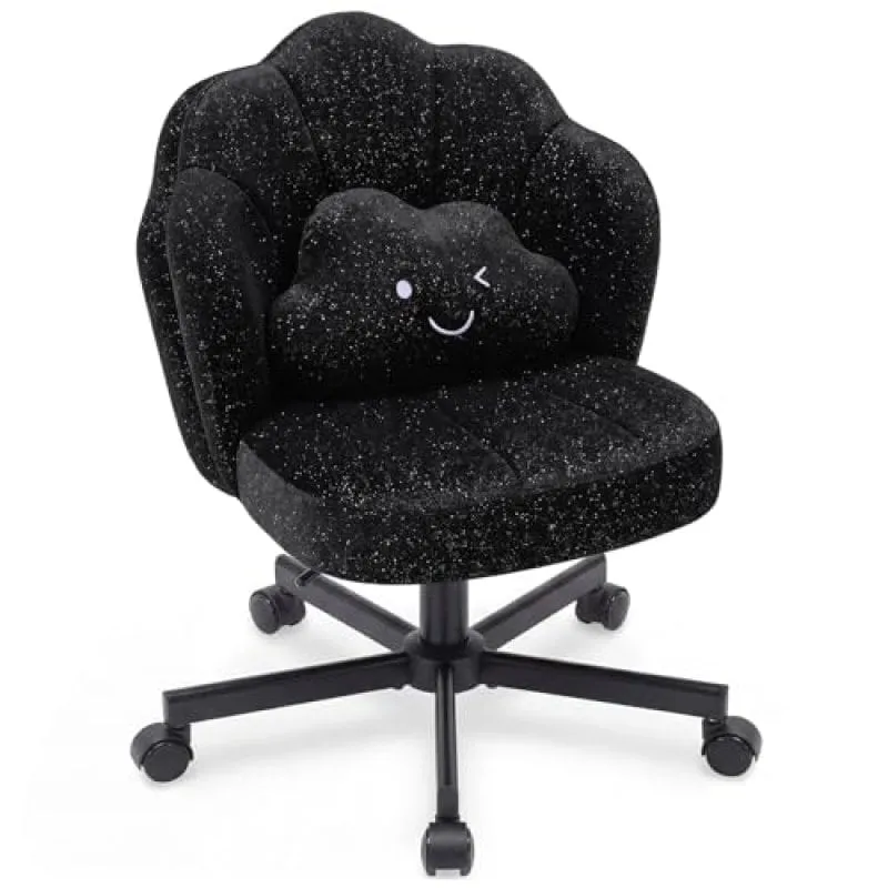 Sedia GTPLAYER Trucco Girevole Schienale Doppio Chenille Regolabile Nero