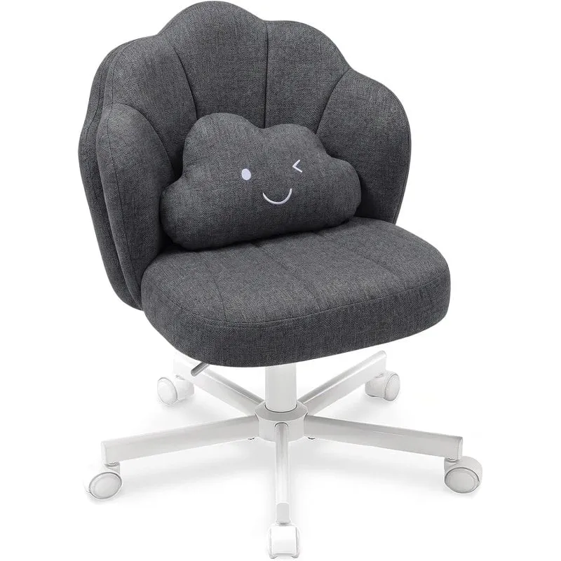Sedia GTPLAYER Trucco Schienale Doppio Cuscino Nuvola Lino Grigio