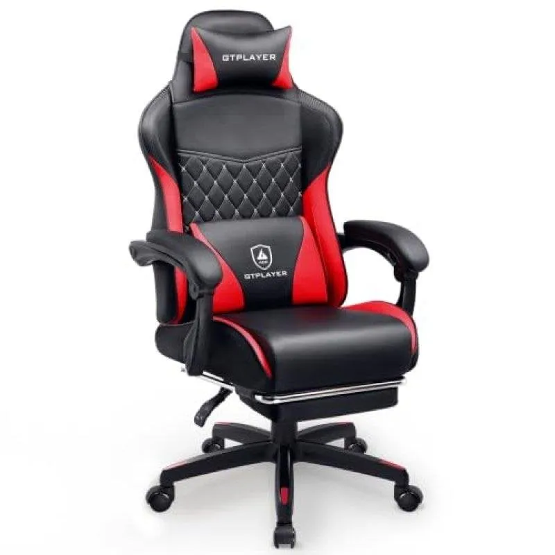 Sedia GTPLAYER Gaming Doppio Schienale Poggiapiedi Rosso