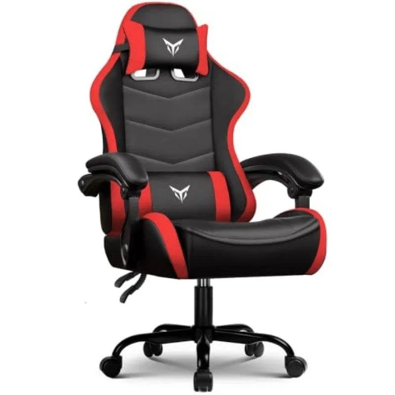 Sedia da gaming GTPLAYER rossa con supporto lombare e poggiatesta reglabile