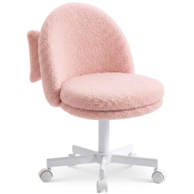 Sedia da ufficio GTPLAYER regolabile senza braccioli con schienale in pelliccia rosa
