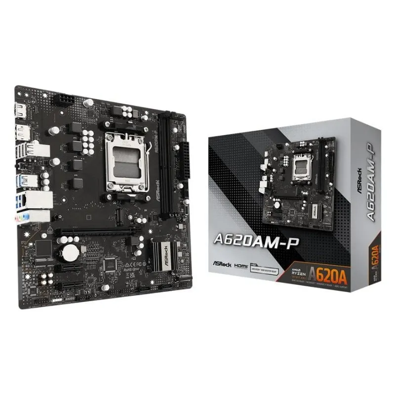 Schede Madri Asrock A620AM-P AMD A620A Socket AM5 DDR5 Micro ATX Senza Wifi