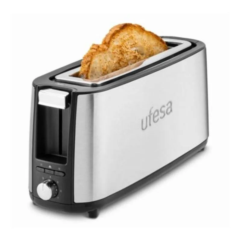 Tostapane Ufesa Fessura Lunga 900W 7 Livelli Cassetto raccoglibriciole Inox