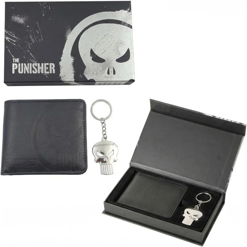 Set Regalo Portafoglio e Portachiavi Marvel The Punisher Scatola Premium