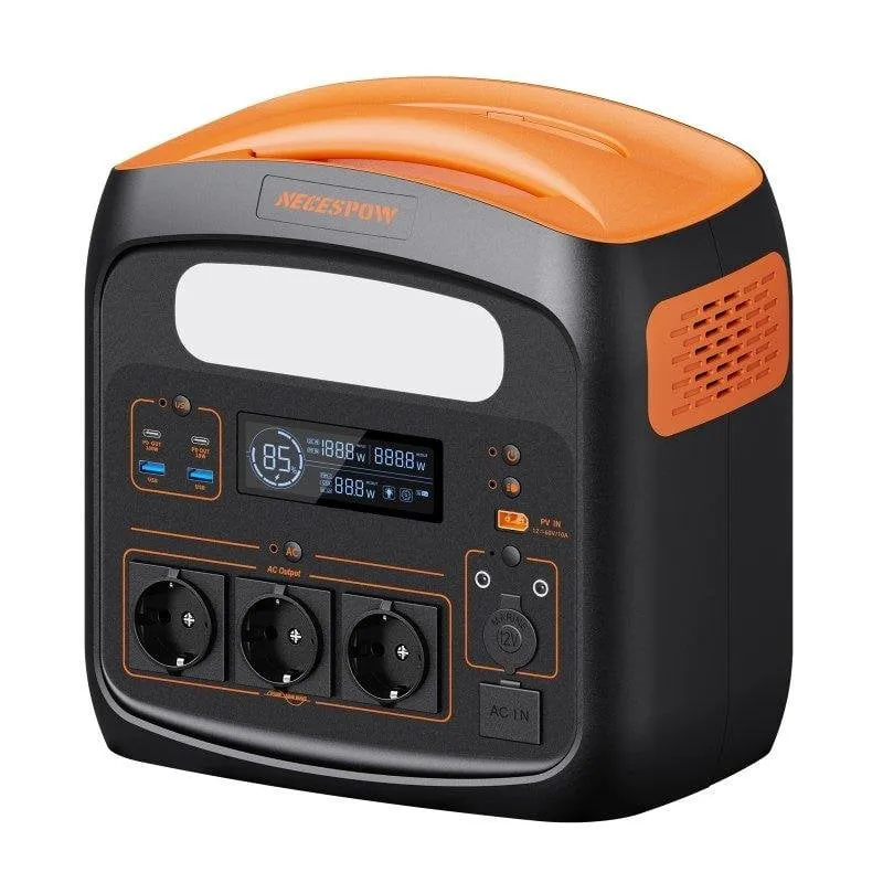 Stazione di energia NECESPOW N1200 1102,5Wh 10 porte Batteria LiFePO4 LED