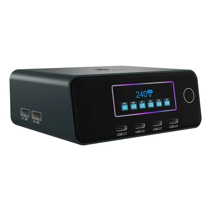 Caricatore GaN 240W USB-C 4 Porte PD 3.1 ICY BOX IB-PS2401