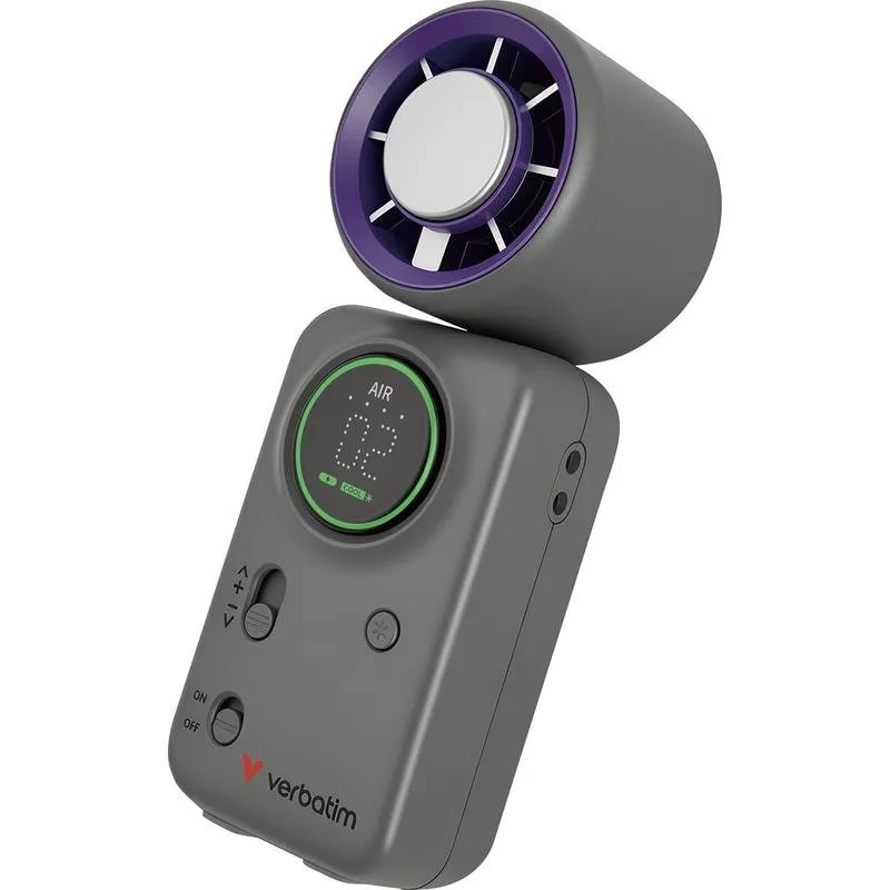 Mini Ventilatore Portatile Verbatim 32347 10W 16000RPM Batteria 4000mAh Display USB