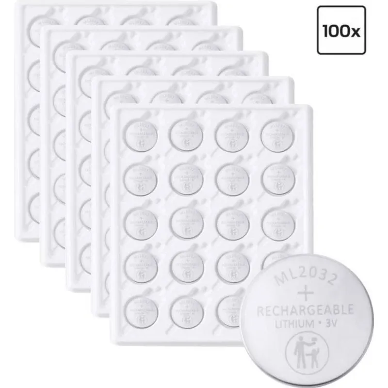 Pila pulsante ricaricabile Voltcraft ML2032 3V 65mAh Pack 100