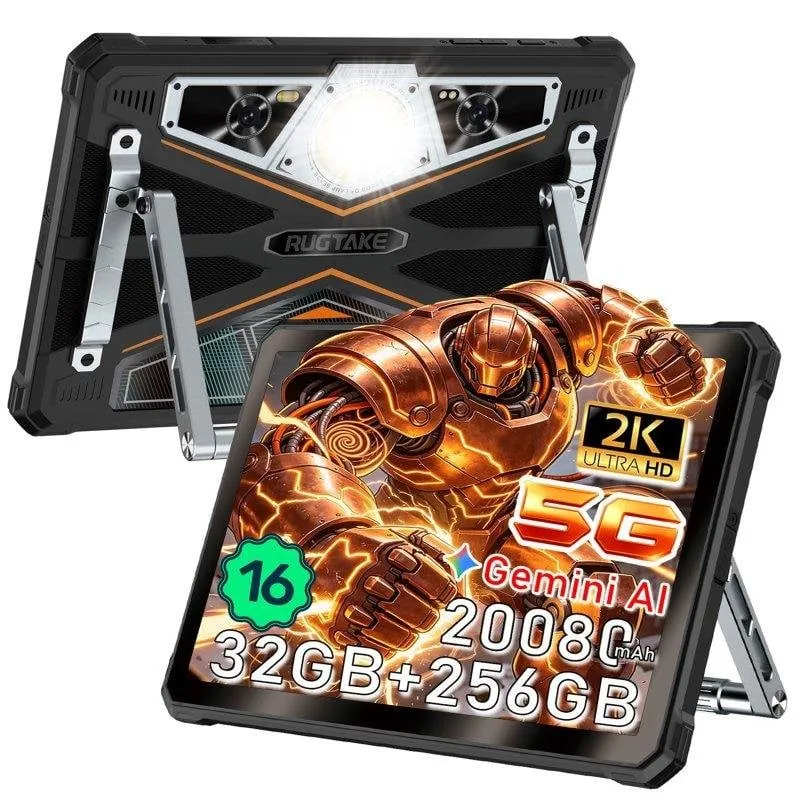 Tablet Rugtake T5 Pro 5G 11" 32GB RAM 256GB Memoria Arancione