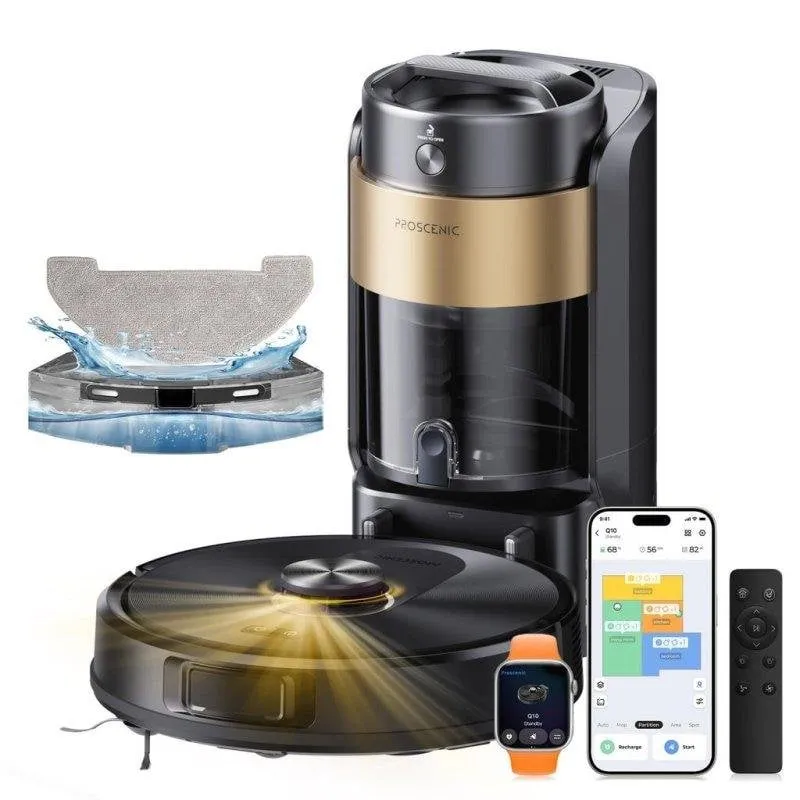 Robot Aspirapolvere e Lavapavimenti Proscenic Q20 Navigazione LiDAR 360° 10.000 Pa 4L