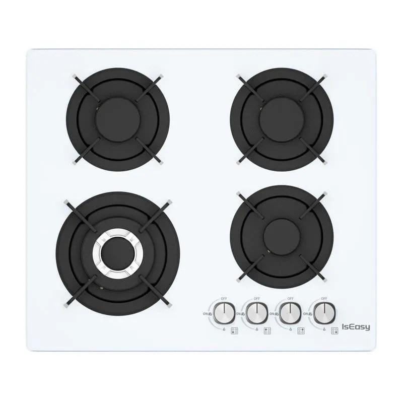 Piastra a gas IsEasy MGBG-604B Vetro temperato 4 fuochi
