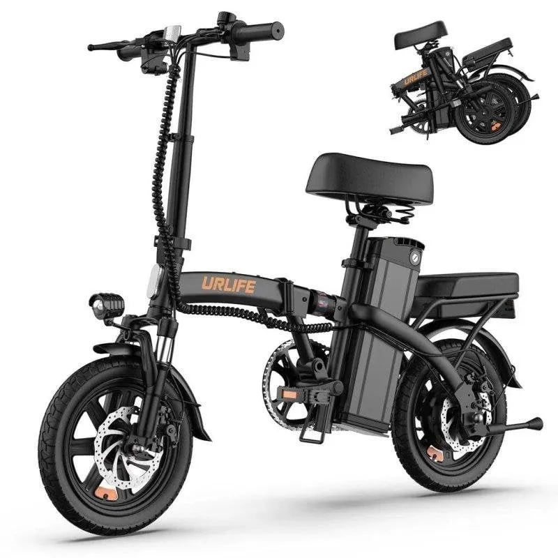 Bici Elettrica Urlife F1l Nera 48V 7,5Ah Ruote 14x2,12