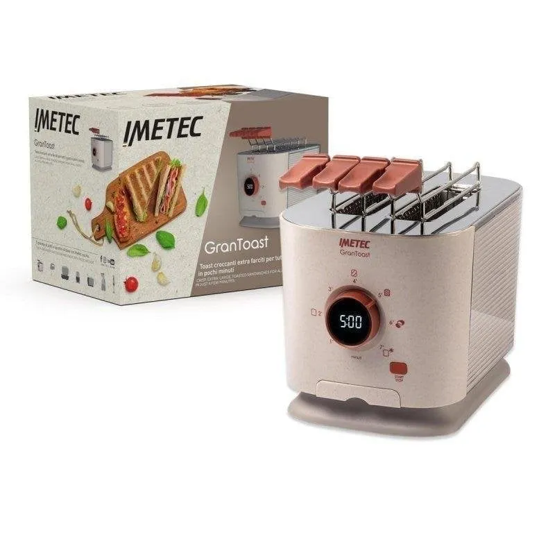 Tostapane Imetec 7504 2 Fessure 600 W 7 Livelli Riscaldamento Scongelamento Raccoglibriciole Sabbia