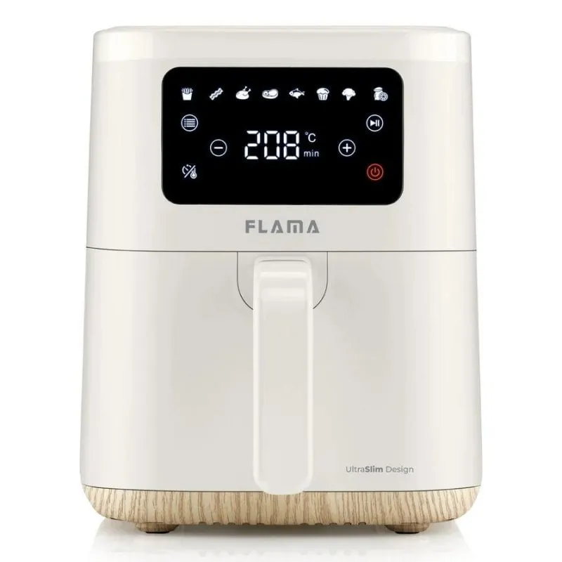 Friggitrice ad Aria Flama 651FL 6L 2000W 8 Programmi Timer Digitale Pearl White