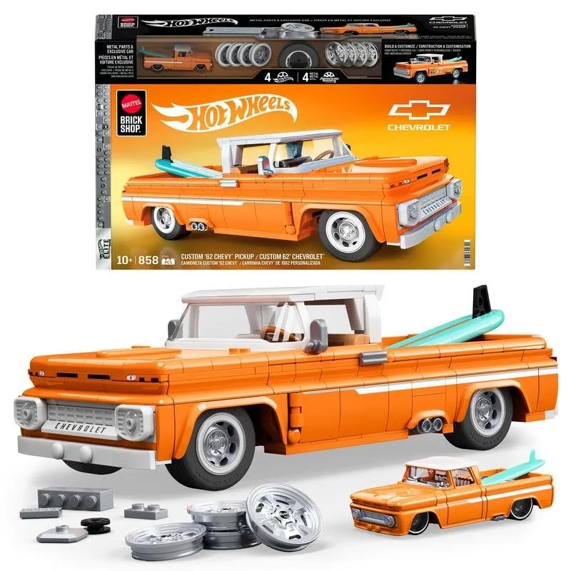 Mega Hot Wheels Brick Shop Custom Chevy Pickup 1962 JFT20 856 pezzi