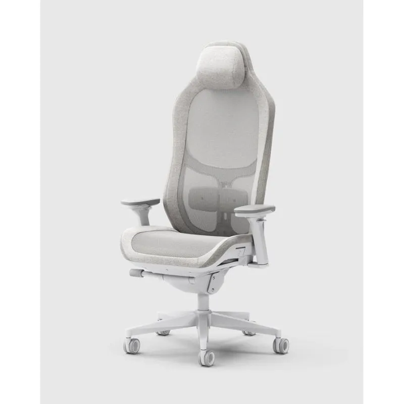 Sedia Gaming Fractal Design Refine 2 Mesh Light Grigio Base Alluminio Bianco