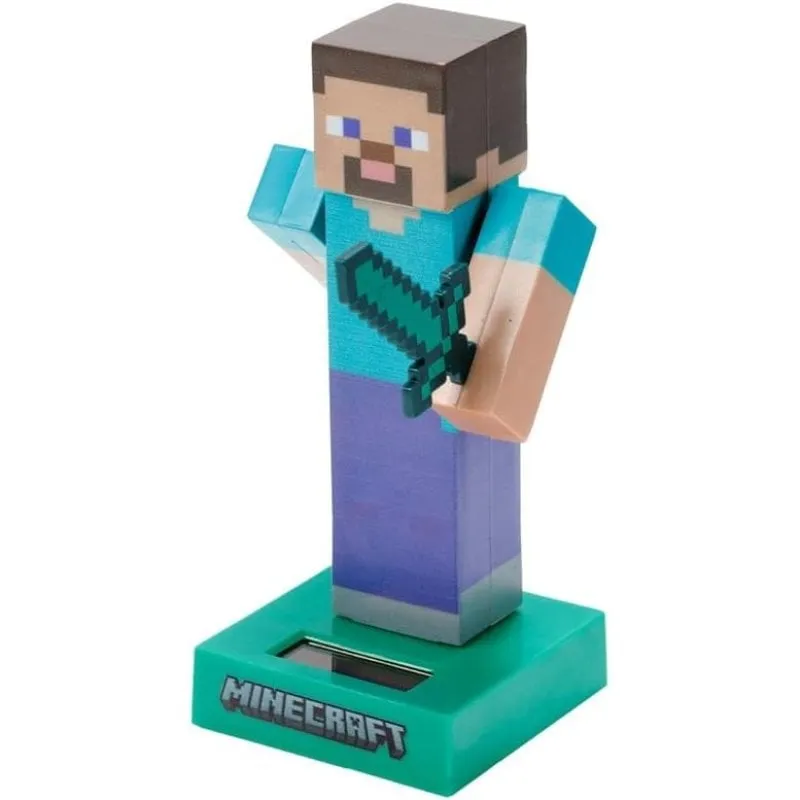 Figura Solare Steve Minecraft 12 cm Puckator PVC Spada in Movimento