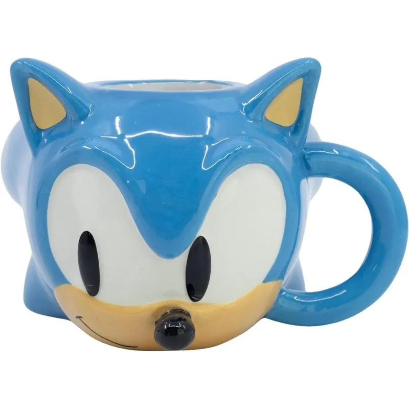 Tazza 3D Sonic The Hedgehog Ceramica 400 ml Licenza Sega