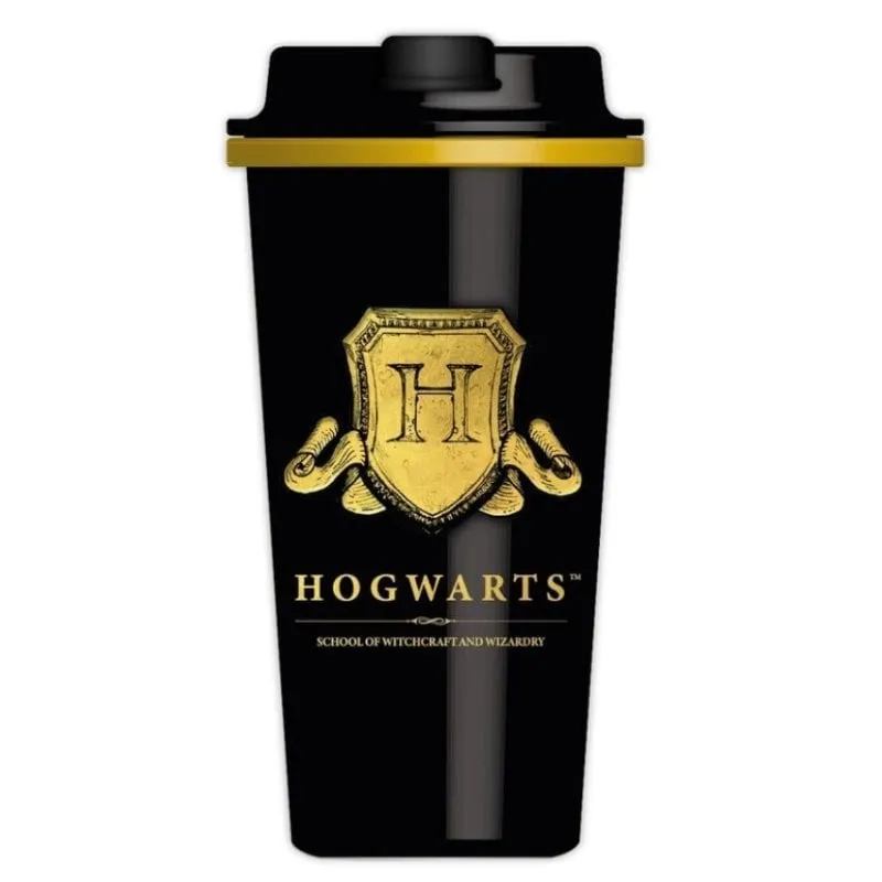 Bicchiere da Viaggio Harry Potter Hogwarts 450 ml Nero Oro