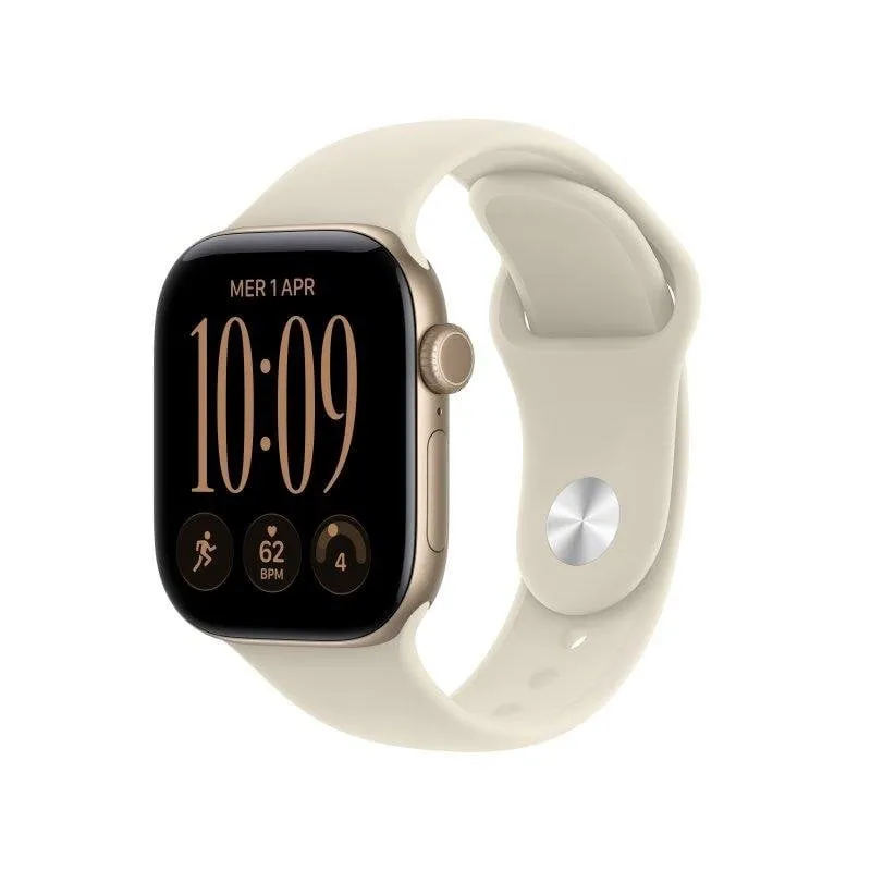 Apple Watch Series 12 GPS 42mm Cassa Alluminio Oro Chiaro Cinturino Sport S/M