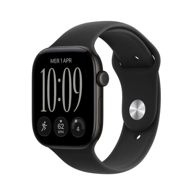 Apple Watch Series 12 GPS + Cellular 46mm Cassa Alluminio Nera con Cinturino Sportivo Nero M/L