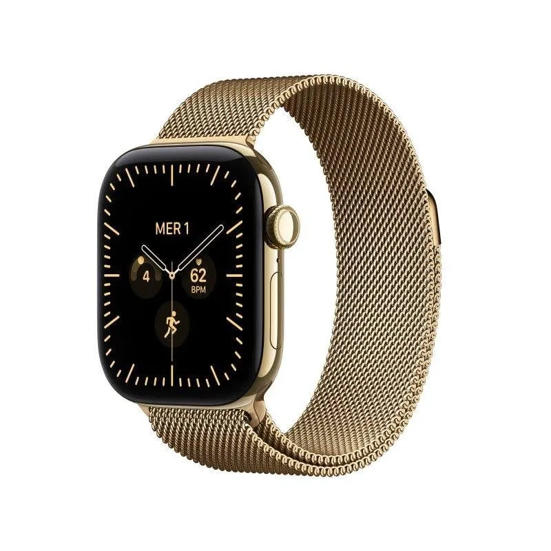Apple Watch Series 12 GPS + Cellular 42mm Cassa Titanio Oro con Cinturino Milanese Oro