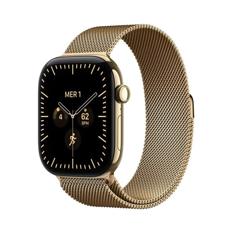 Apple Watch Series 12 GPS + Cellular 46mm Cassa Titanio Oro con Cinturino Milanese Loop Oro M/L