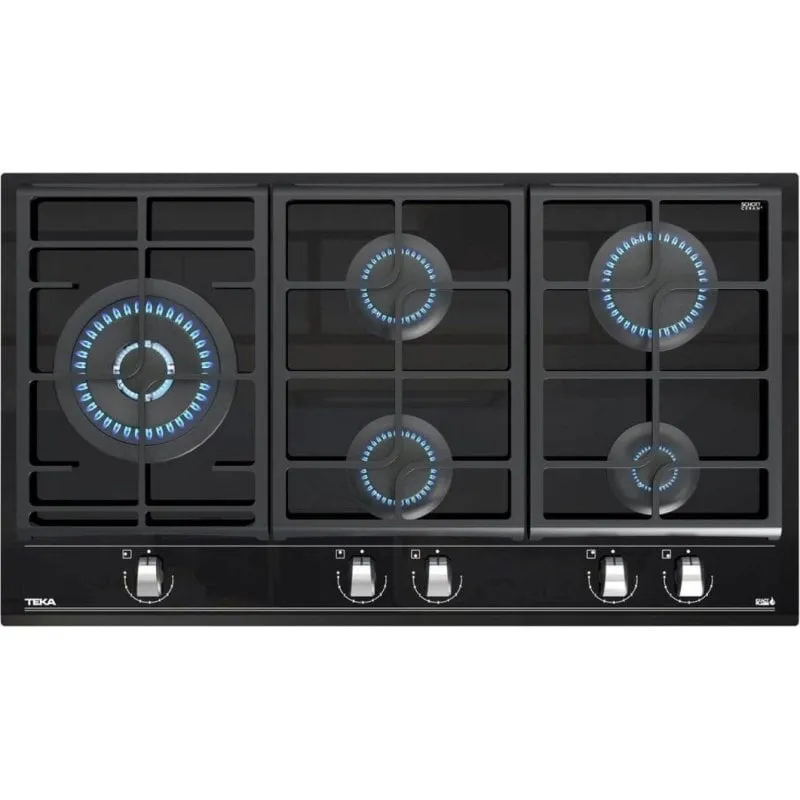 Piastra a gas Teka GZC 95320 XBC 90 cm 5 fuochi nera