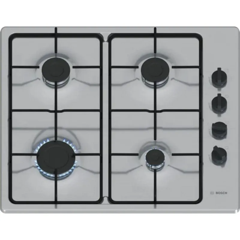 Piastra a gas Bosch PBP6B5K80 inox 4 fuochi integrata 60 cm