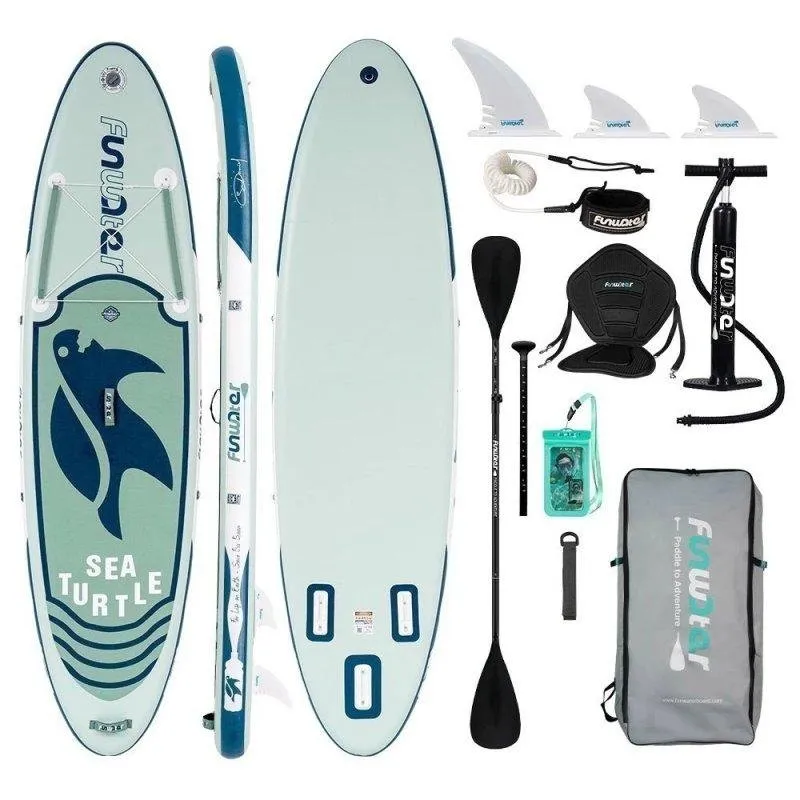 Tavola da paddle gonfiabile Funwater Tartaruga Verde Menta 320x83 cm