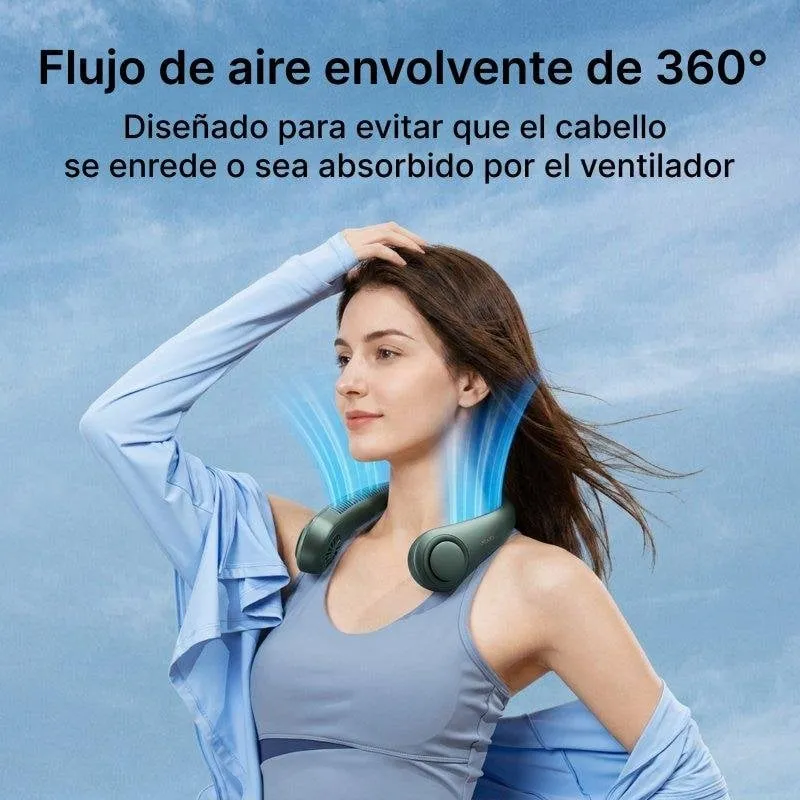 Mini Ventilatore da Collo JisuLife Life 3 4000mAh 5 Velocità Verde Silenzioso