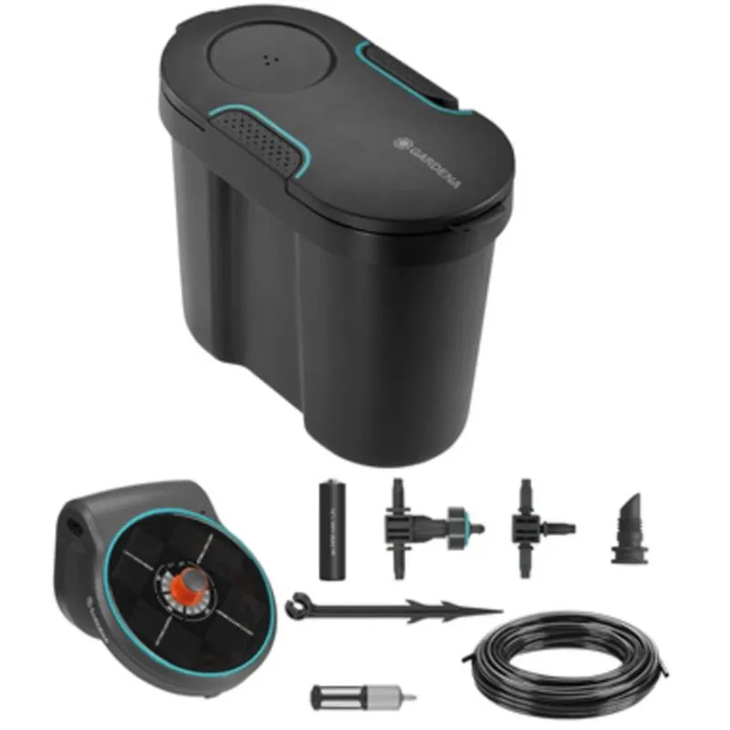 Kit irrigazione solare AquaBloom GARDENA con serbatoio 10,5 l