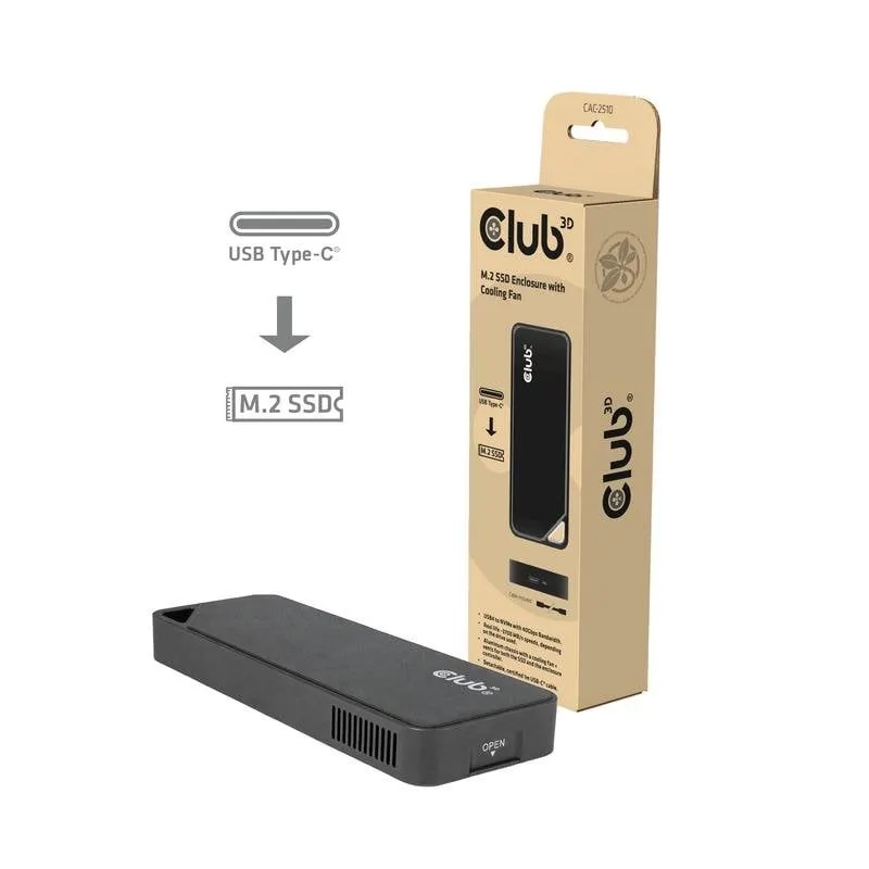 Caja PC Club 3D CAC-2510 M.2 Plastica Nero con Ventilatore USB4