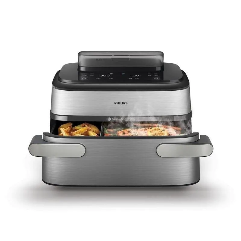 Friggitrice ad Aria Philips NA555/00 Cestello Divisibile 9,5 L 2750 W con Vapore