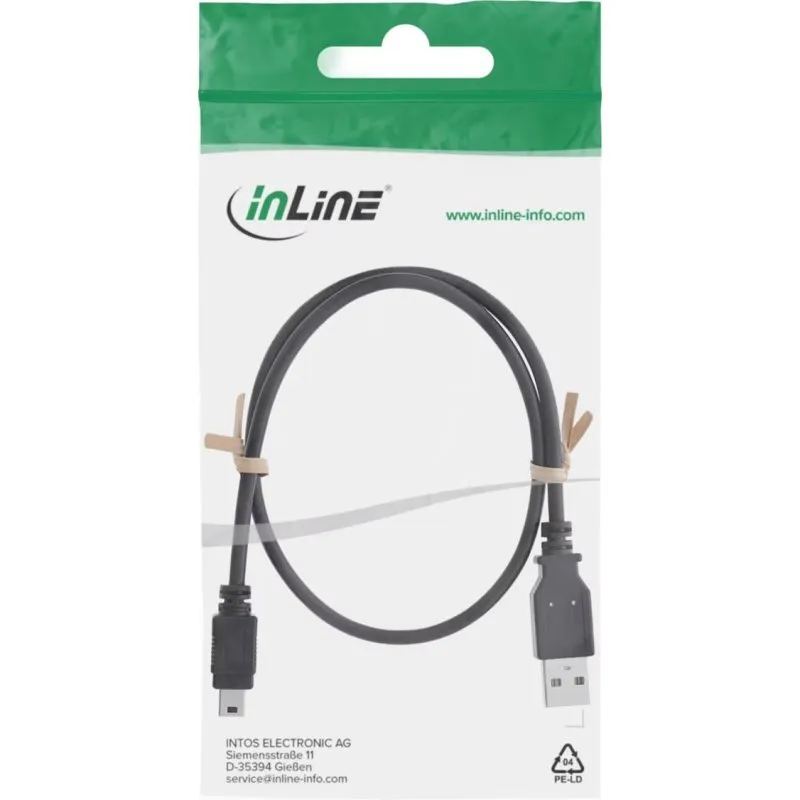 Cable InLine USB Mini 2.0 0,50 m Nero