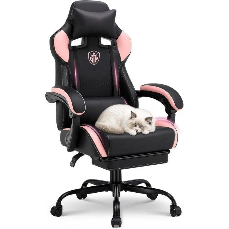Sedia gaming GTPLAYER Rosa con poggiapiedi e braccioli integrati
