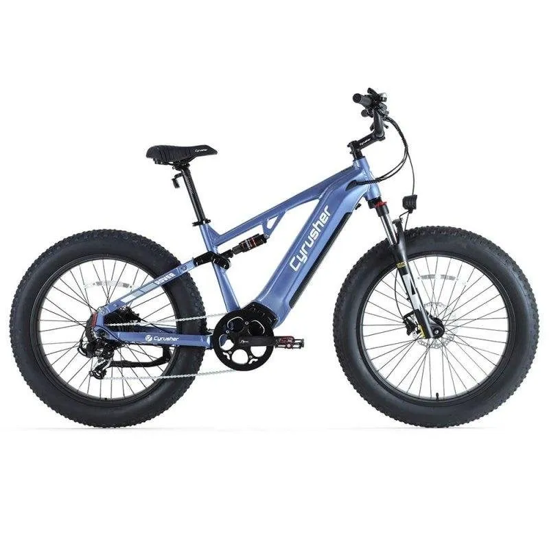 Bicicletta Elettrica Cyrusher Rover Sospensione Totale Batteria 52V 15,6Ah Blu