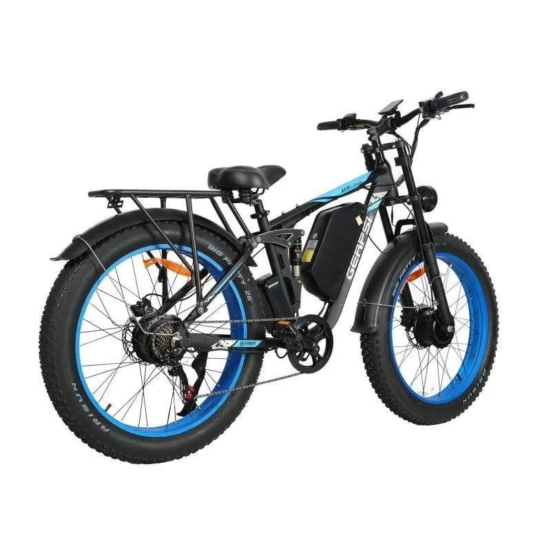 Bicicletta elettrica Baolujie DP2603 Motore doppio 52V 32Ah Sospensione totale