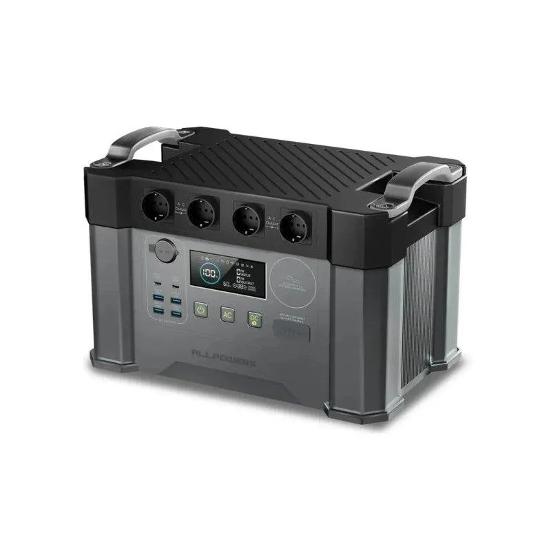 Stazione di energia Allpowers S2000 Pro 1451Wh 4 porte AC 6 uscite USB Batteria Li-ion LCD