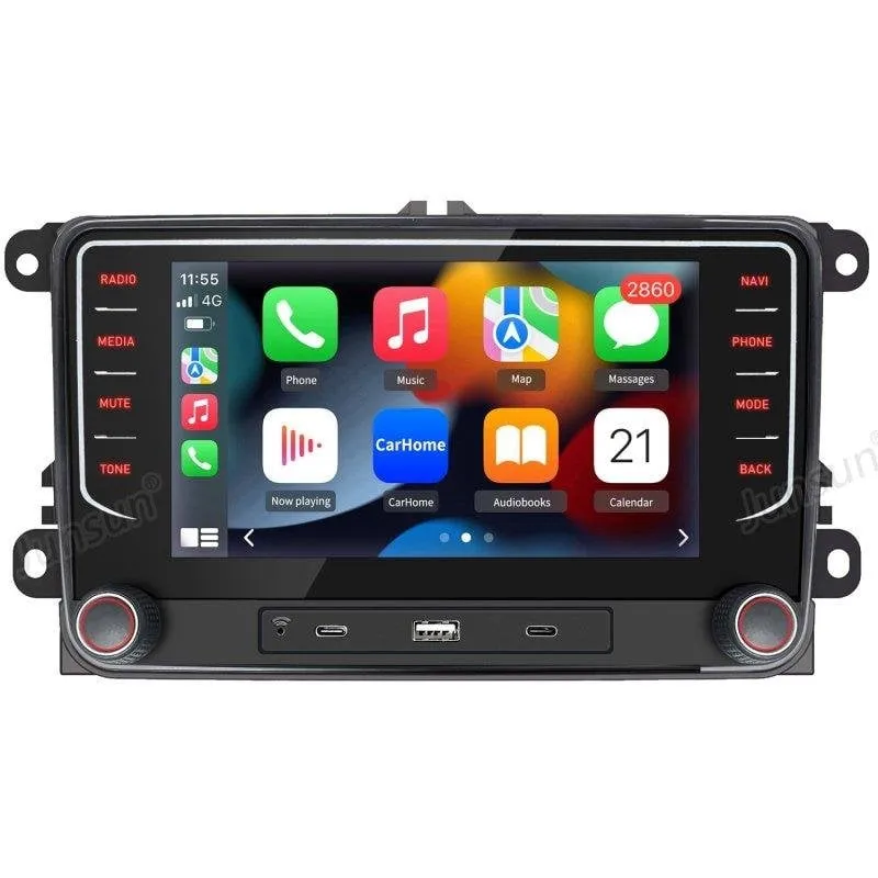 Autoradio 2 Din JUNSUN Android 15 Carplay 64GB per VW Golf Passat