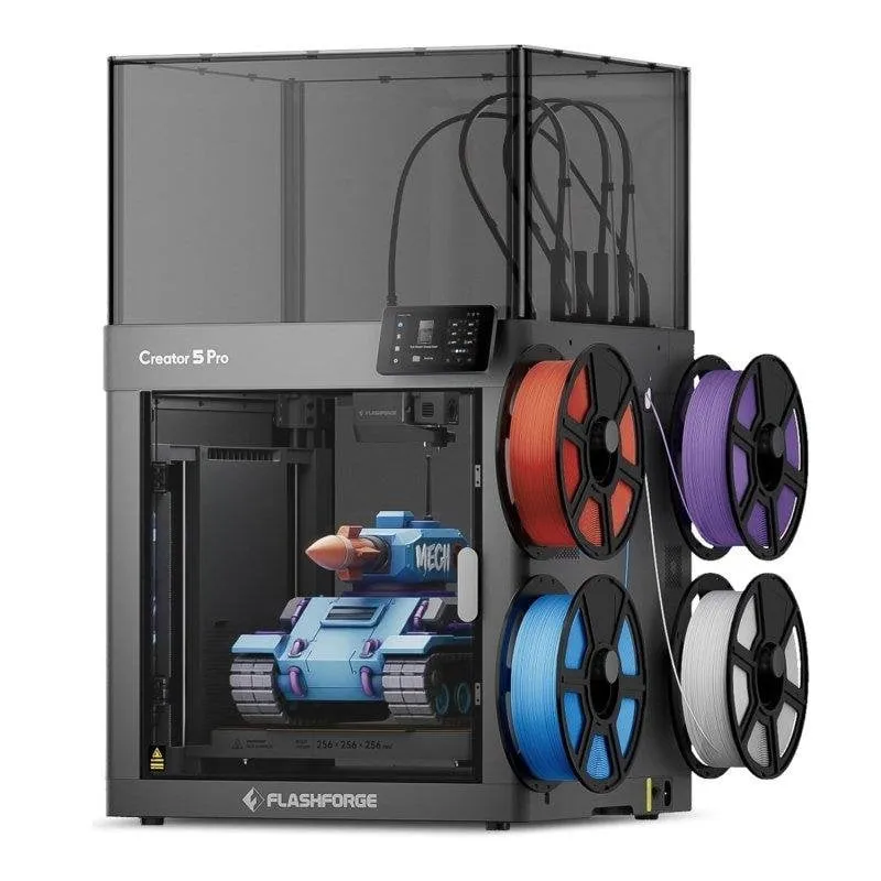 Stampante 3D Flashforge Creator 5 Pro 4 teste indipendenti WiFi HEPA13