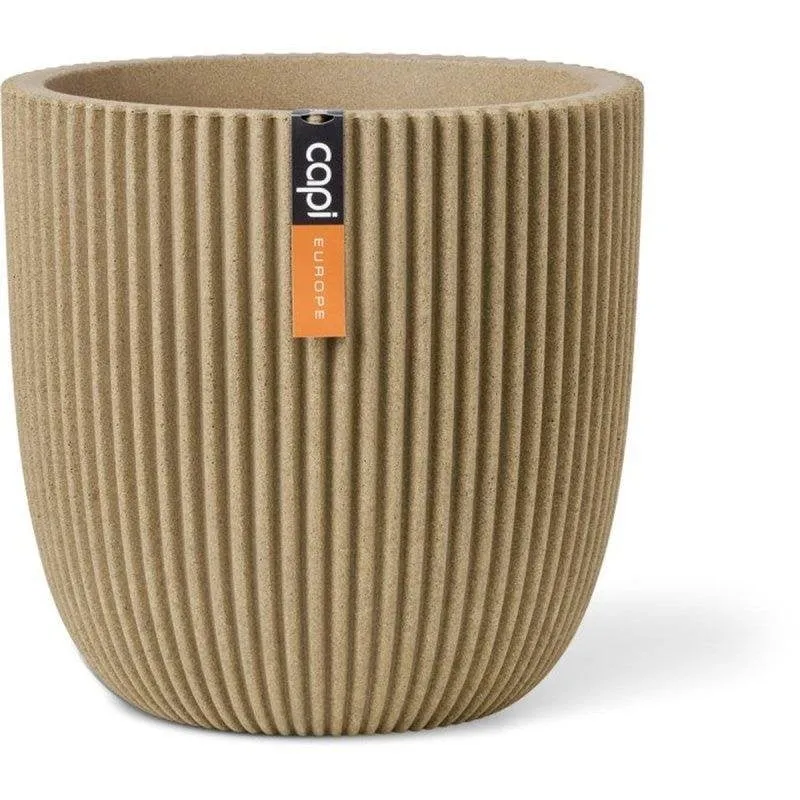 Cachepot Capi Europe Groove NL Beige Rotondo Isolamento Resistente UV 43x41 cm