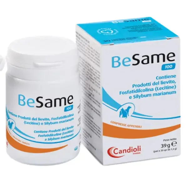 Candioli Pharma Besame Supporto della funzionalità epatica Compresse per cani e gatti Besame 100 30 Compresse - Integratori per cani