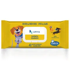 Arya salviette igieniche umidificate detergenti Occhi e orecchie 40 salviette Camomilla