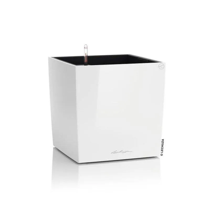 Vaso Cubo Lechuza Cube Premium 40 Bianco lucido con irrigazione integrata