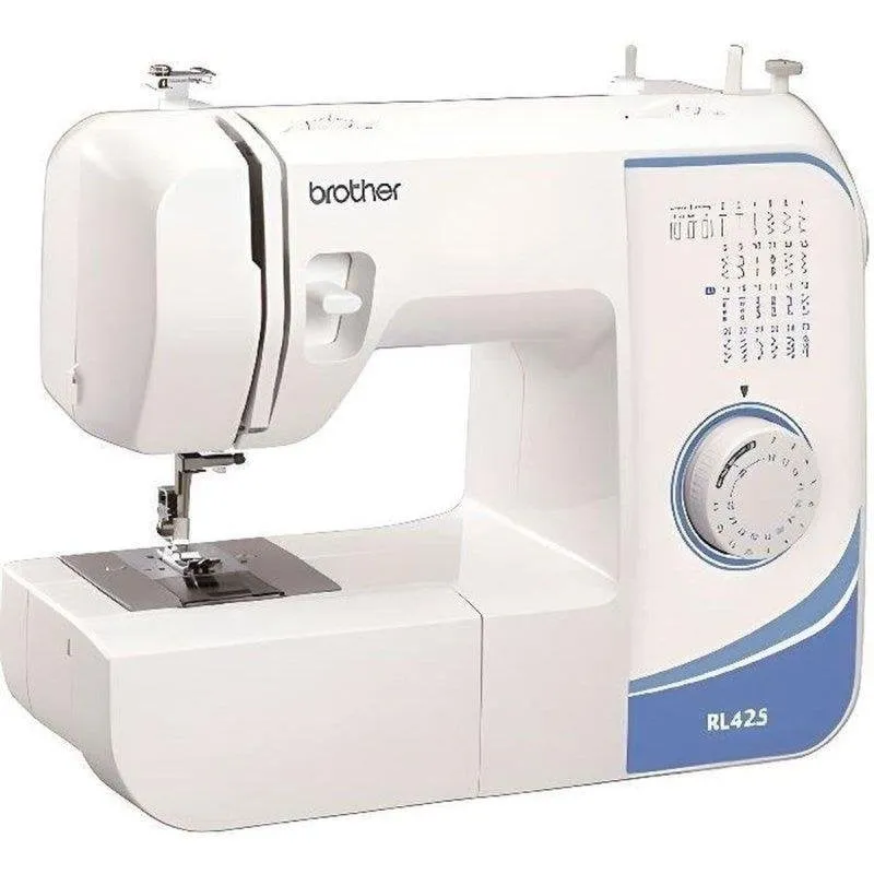 Macchina da cucire meccanica Brother RL-425 bianca e blu LED e braccio libero