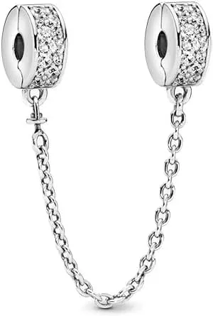 WEIMU Charms Ferma-perle in vero argento sterling 925 per bracciali, ferma-ciondoli per braccialetti con perle, perle ferma-ciondoli, m, Argento sterling, Zirconia cubica