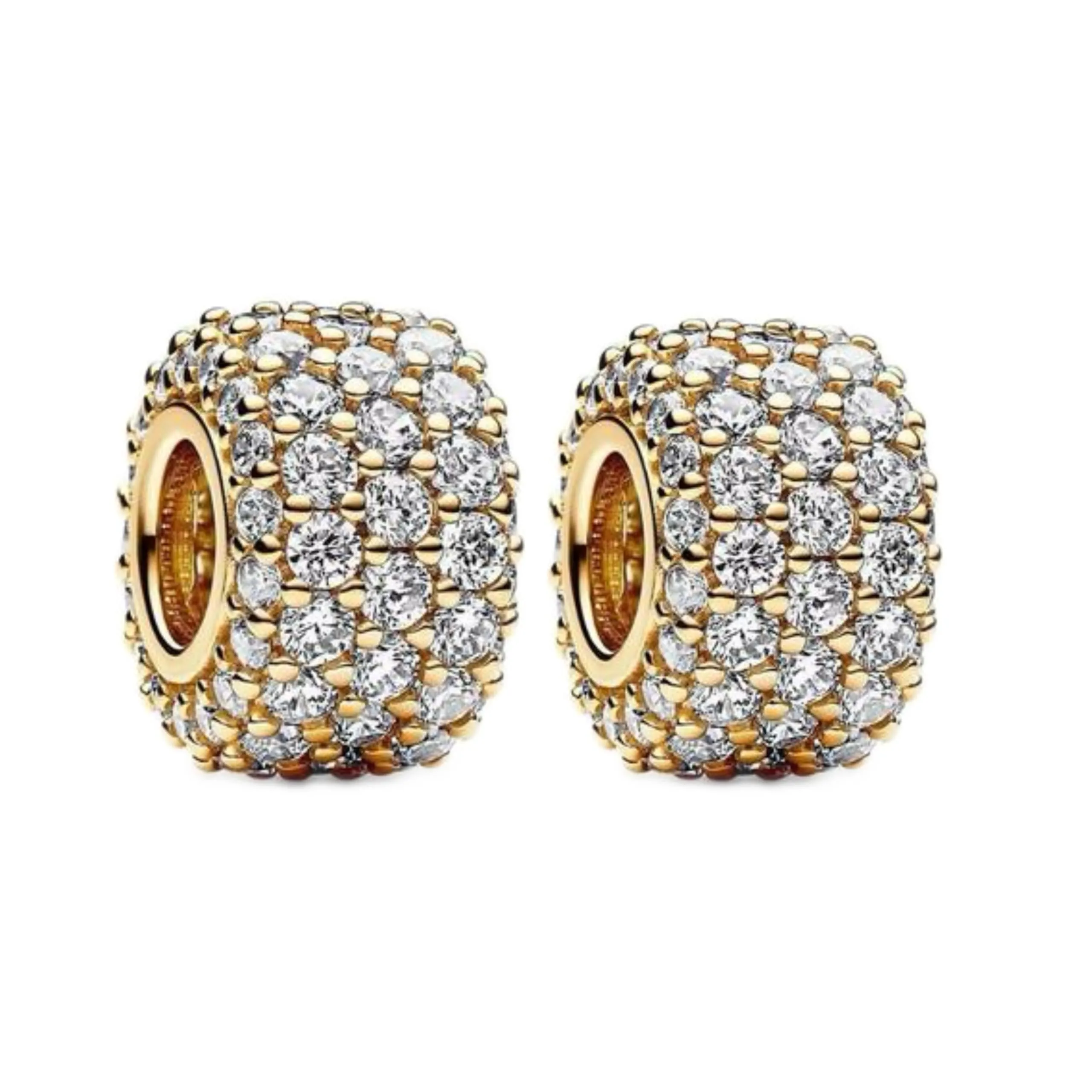 WEIMU Charm in argento S925 per braccialetti e collane europee da donna, m, Argento sterling, Zirconie sintetico